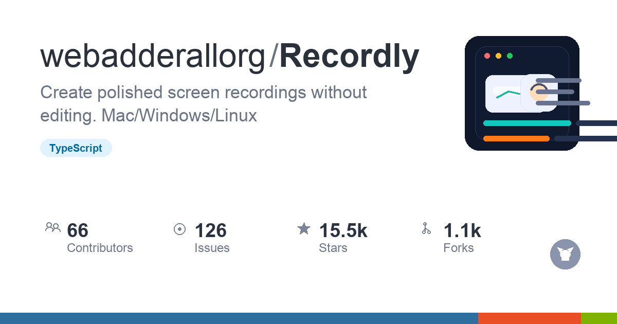 Recordly GitHub repo card PNG