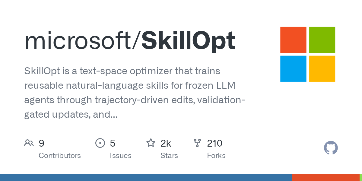 SkillOpt GitHub repo card PNG